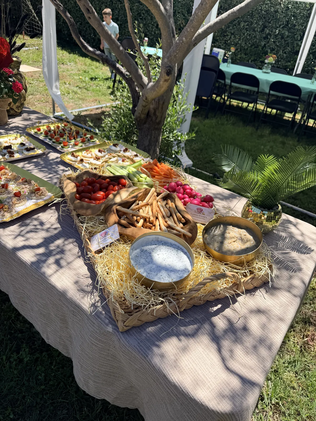 Buffet traiteur Ganou Event's en extérieur
